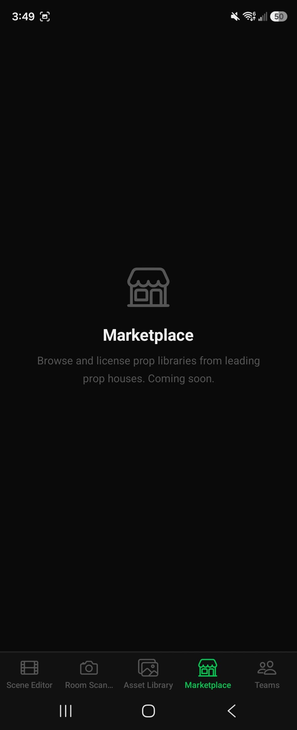 Greenlight Studio marketplace screen